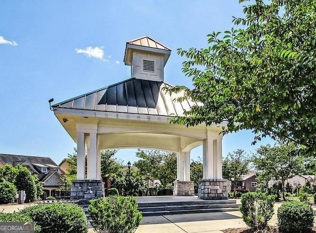 view of community featuring a gazebo