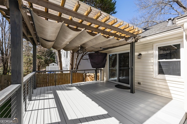 deck with a pergola