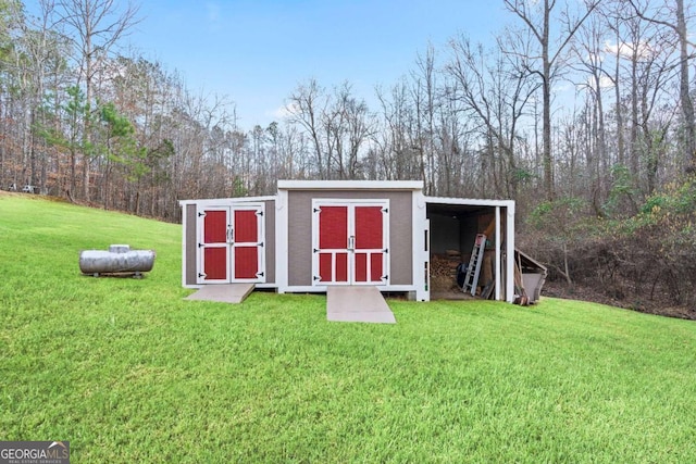 view of shed