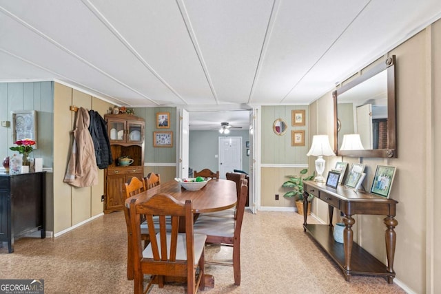 dining room featuring baseboards