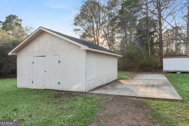 view of shed