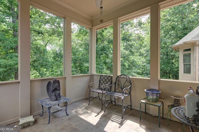 8440 Woodland Brooke Trl, Cumming, GA 30028 - sunroom featuring plenty of natural light, tile patterned flooring, and ornamental molding