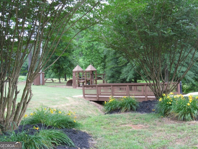 view of yard featuring a playground