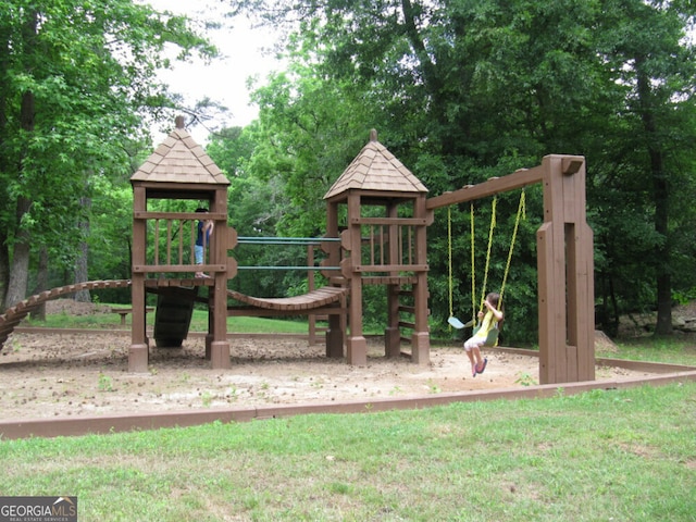 community playground with a yard