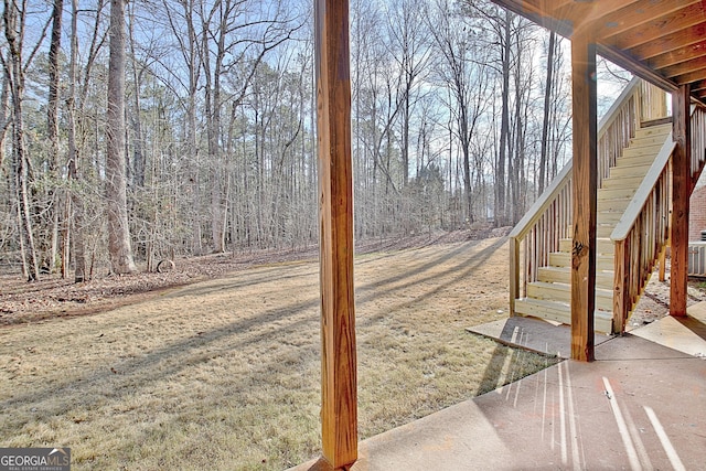 view of yard with stairway