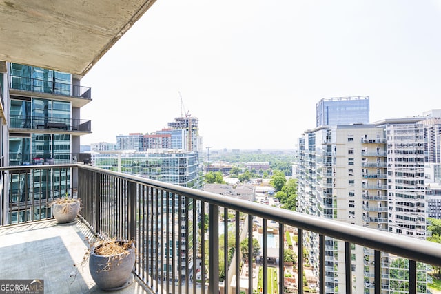 balcony with a view of city