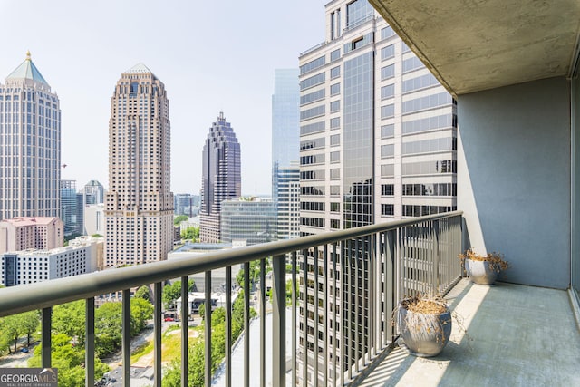 balcony with a city view