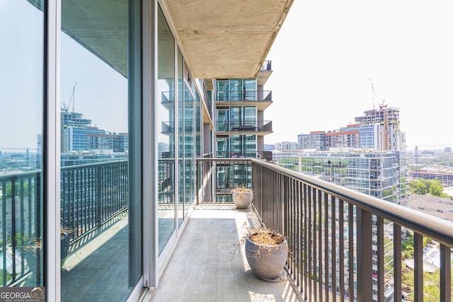 balcony with a view of city