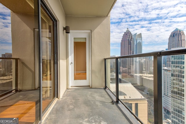 balcony with a city view