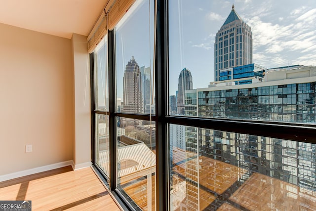 balcony featuring a view of city