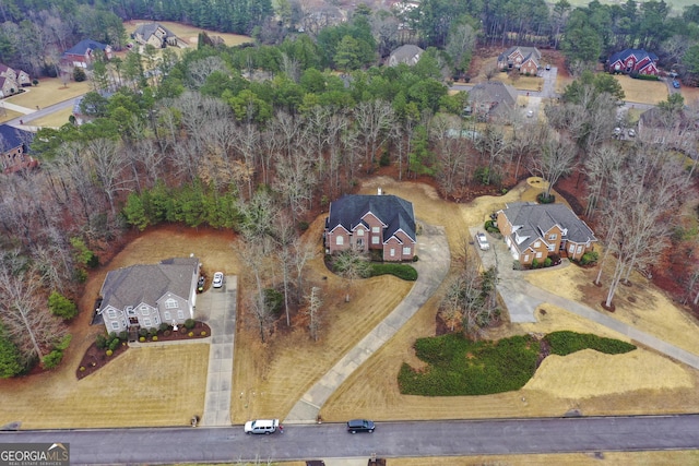 drone / aerial view with a residential view