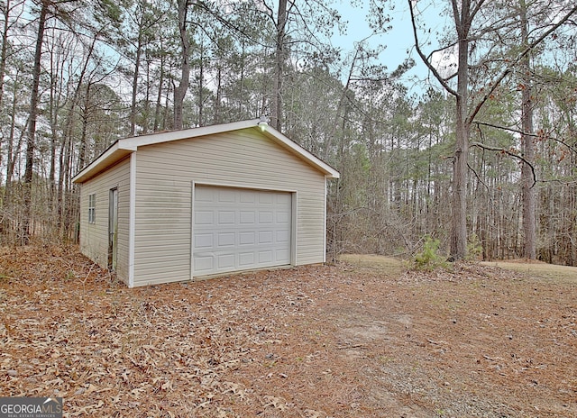 detached garage with driveway