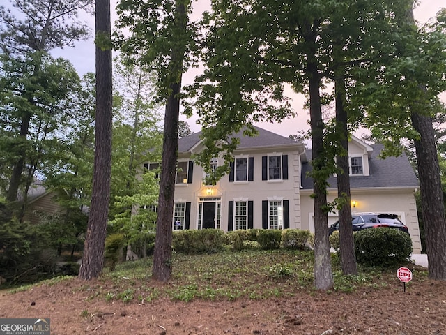 colonial house with a garage