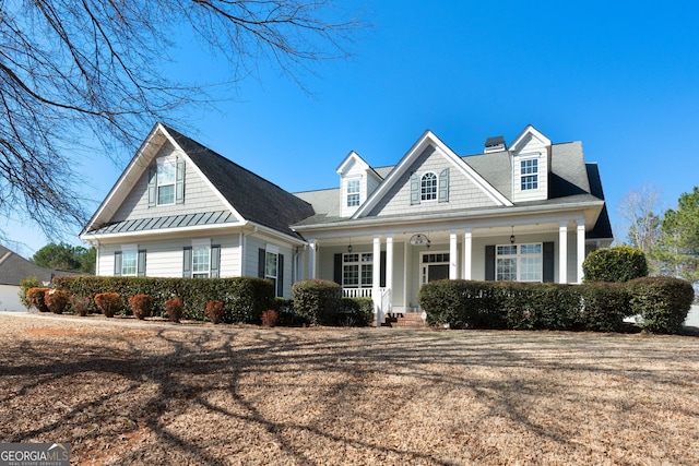 view of front of house with covered porch