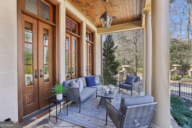 440 Belada Blvd, Sandy Springs, GA 30342 - porch with french doors and an outdoor living space