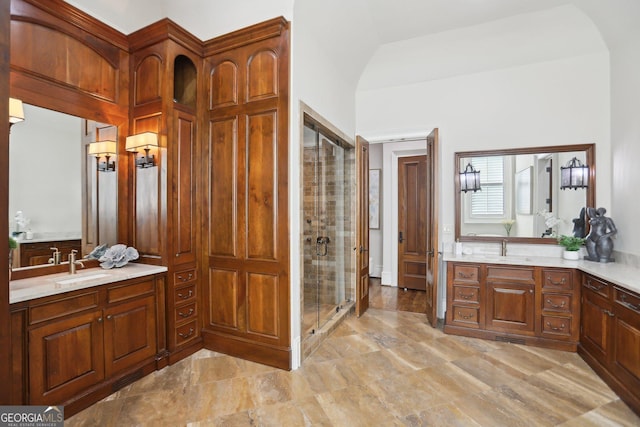 440 Belada Blvd, Sandy Springs, GA 30342 - bathroom featuring a stall shower and vanity