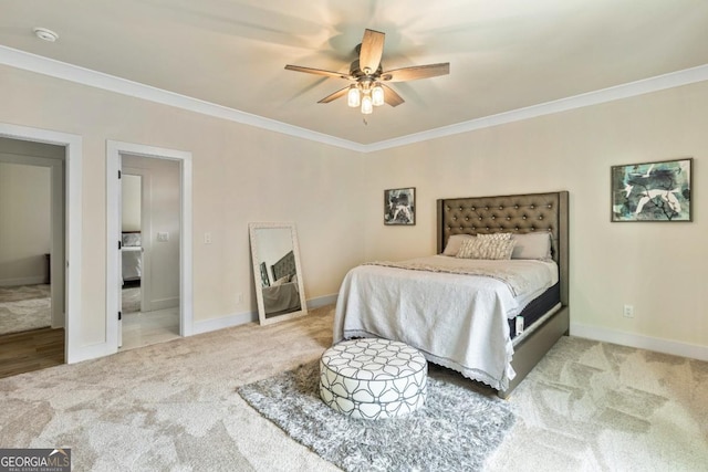 2634 Greenes Ln, Powder Springs, GA 30127 - bedroom with baseboards, carpet floors, and ornamental molding