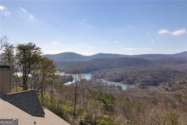 property view of mountains featuring a water view