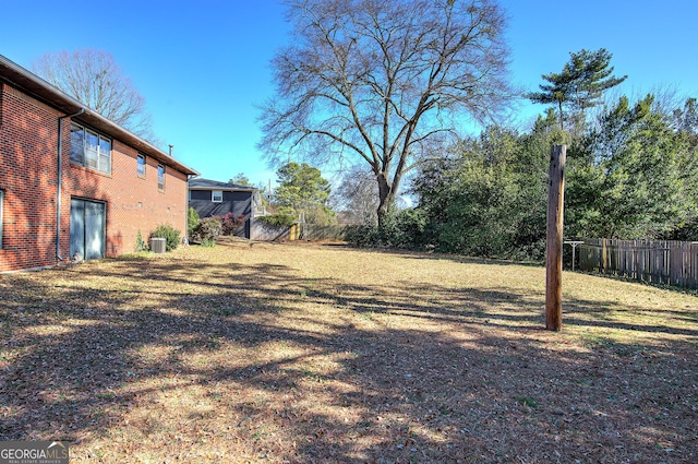 view of yard featuring fence