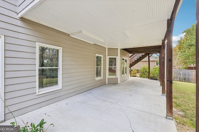 view of patio with fence