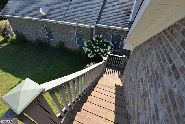 deck with a lawn