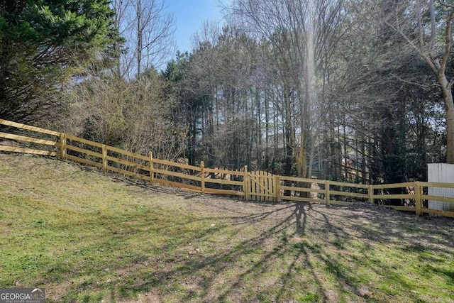 view of yard with fence