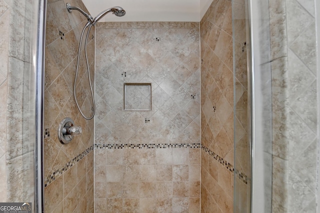 details featuring a shower stall