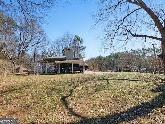 view of yard featuring fence