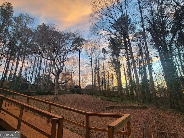 view of yard featuring a deck