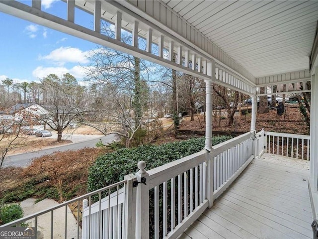 view of wooden deck