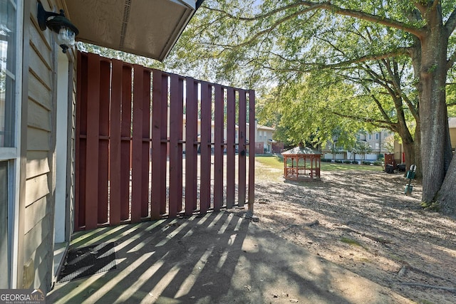 view of gate featuring a gazebo