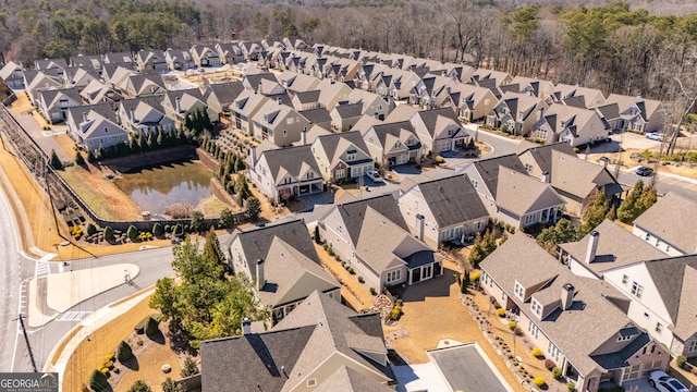 aerial view with a residential view