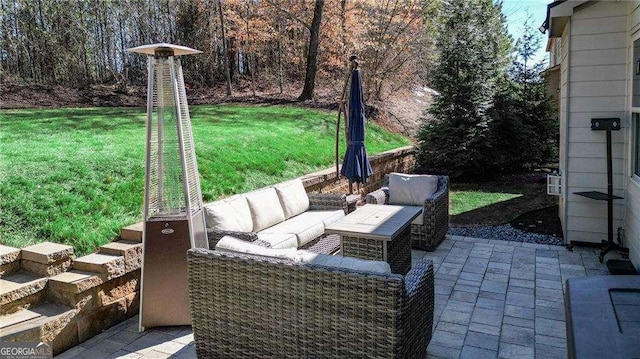 view of patio with an outdoor living space