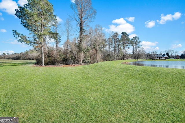 view of yard featuring a water view