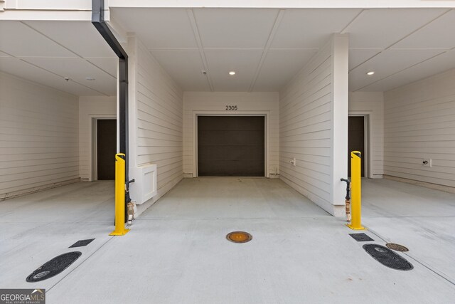 view of garage