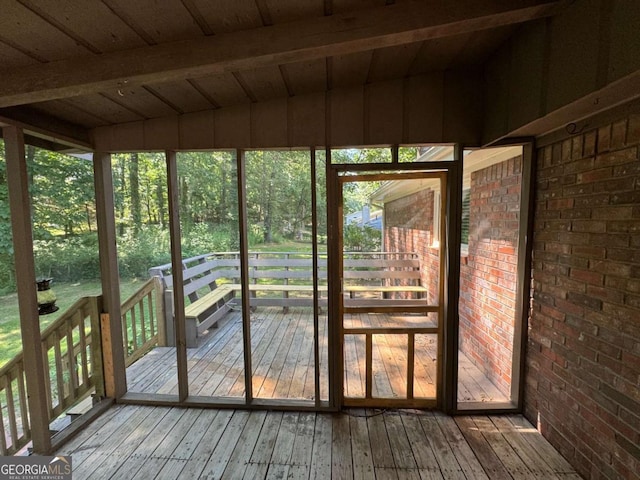 view of unfurnished sunroom