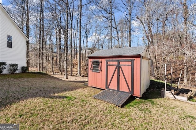 view of shed