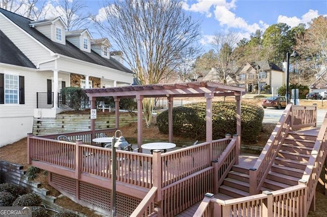 exterior space featuring a pergola