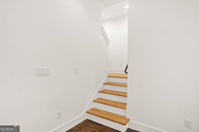 244 Locust St Unit B, Atlanta, GA 30317 - staircase featuring baseboards and recessed lighting