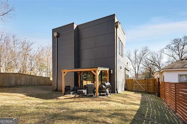 view of outbuilding with a fenced backyard