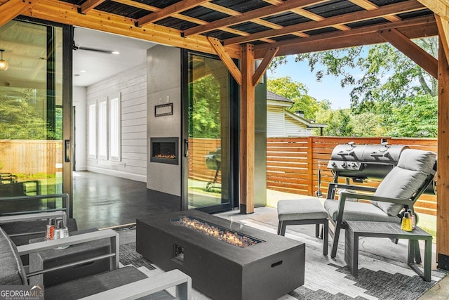 244 Locust St Unit B, Atlanta, GA 30317 - view of patio / terrace featuring an outdoor living space with a fire pit