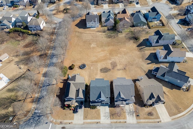 aerial view featuring a residential view