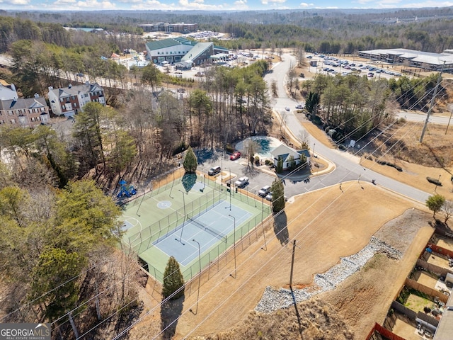 aerial view with a residential view