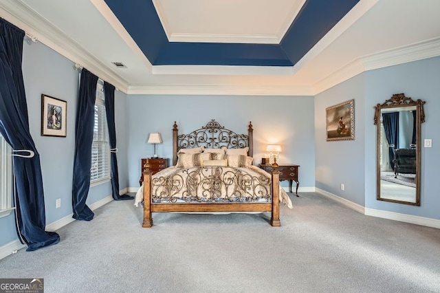 397 4th St NE, Atlanta, GA 30308 - bedroom featuring a raised ceiling, carpet flooring, and ornamental molding