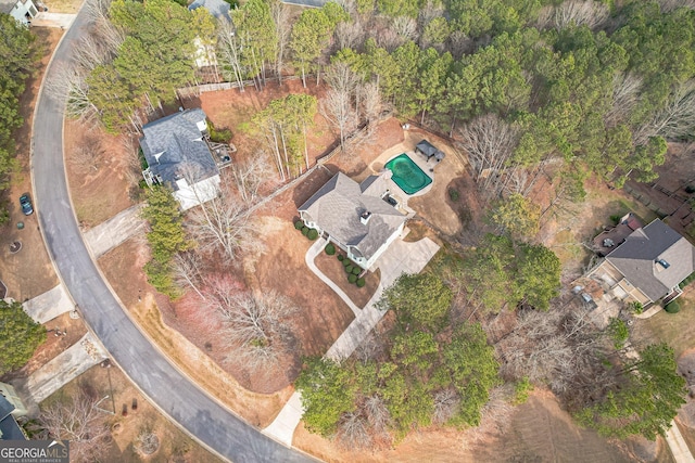 bird's eye view of a pool