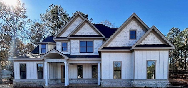 view of front facade with board and batten siding