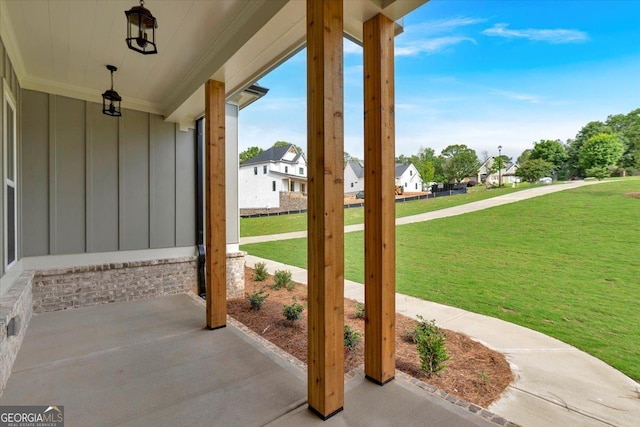 view of patio featuring a residential view