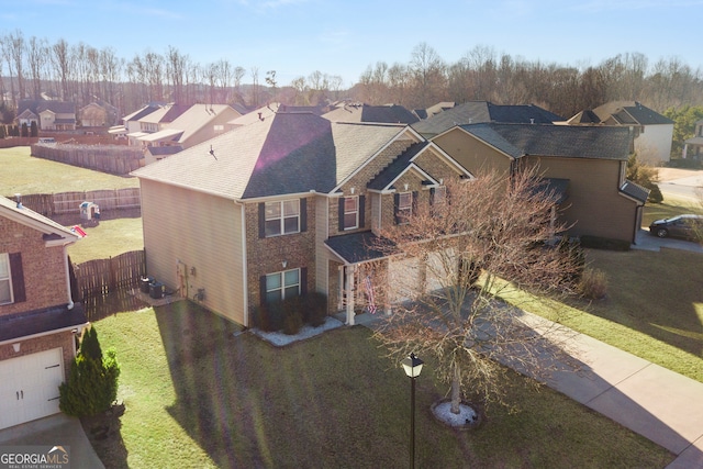 aerial view featuring a residential view