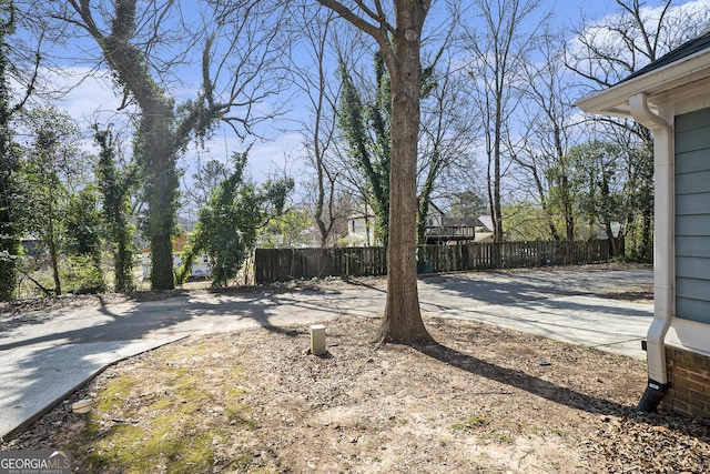 view of yard with fence