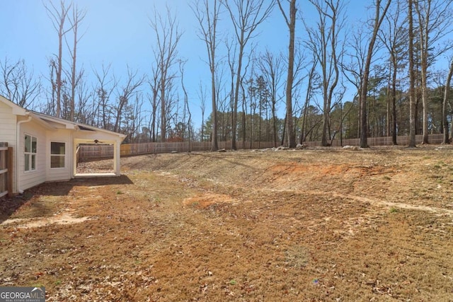 view of yard with fence